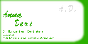 anna deri business card